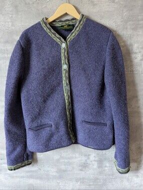 Vintage Giesswein 100% Boiled Pure New Wool Cardigan Jacket - Made In Austria